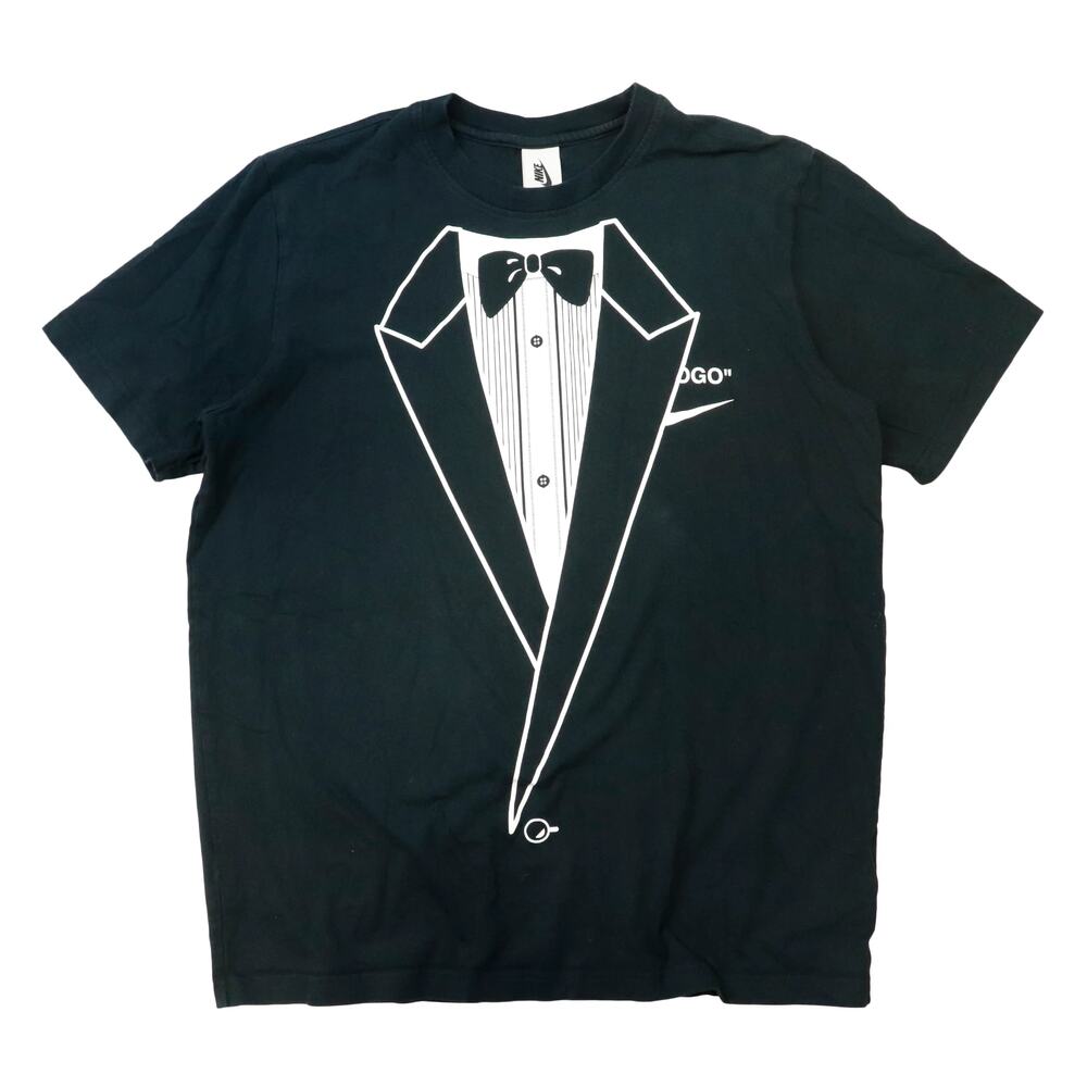 Vintage Nike Off White Tie/Eagle Black T-Shirt Size L